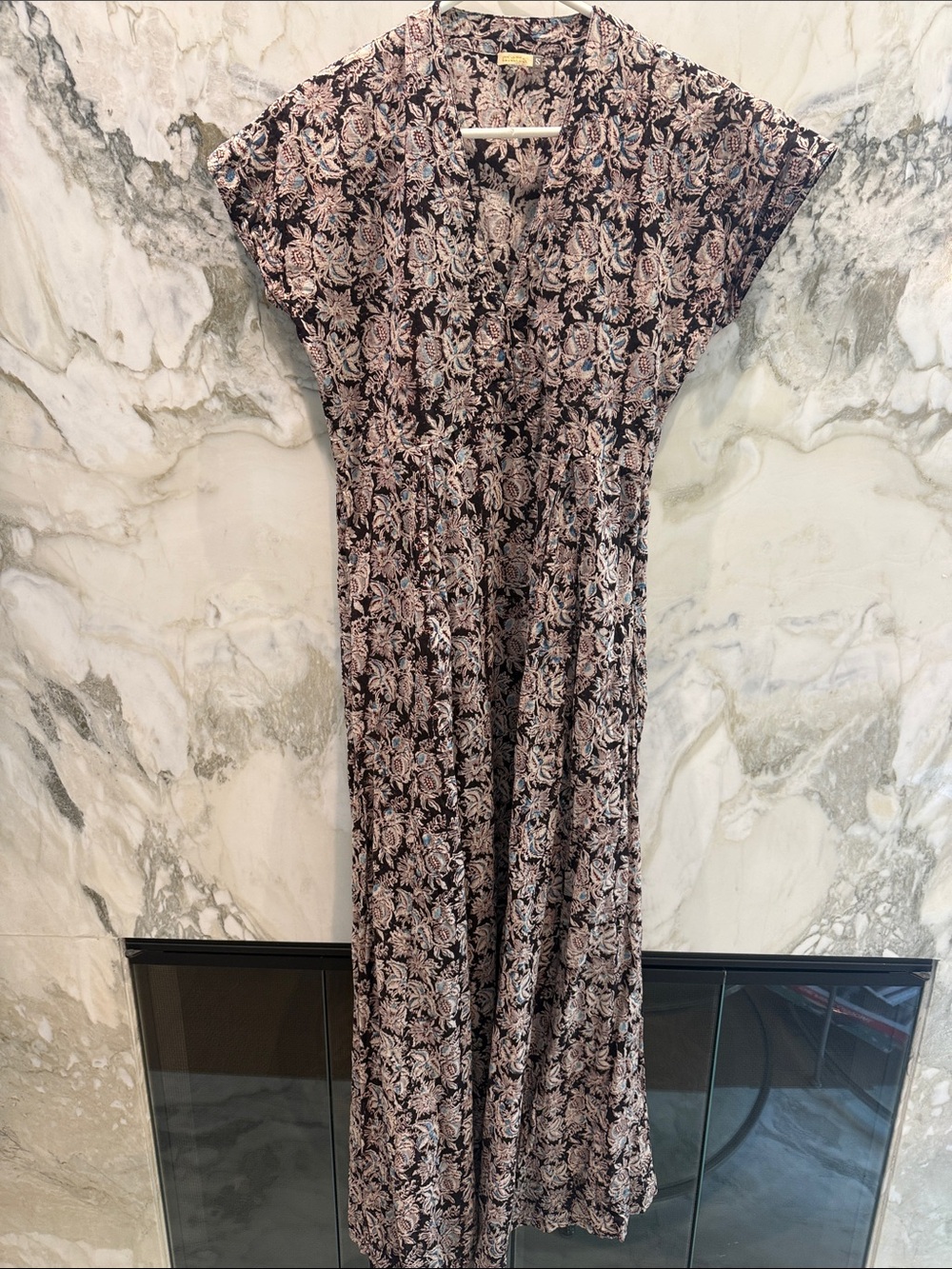 Matta Black and Blush Floral Maxi Dress